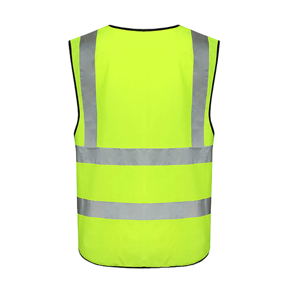 High Visibility Zipper Front Safety Vest, Neon Yellow